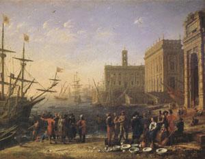 Claude Lorrain View of a Port with the Capitol (mk05) Norge oil painting art